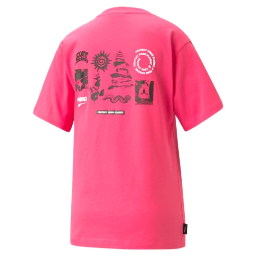Футболка жіноча Puma DOWNTOWN Relaxed Graphic Tee рожевого кольору