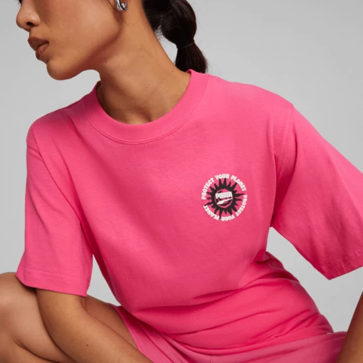 Футболка жіноча Puma DOWNTOWN Relaxed Graphic Tee рожевого кольору