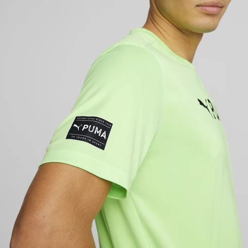 Футболка чоловіча Puma Fit Logo Tee Graphic салатного кольору