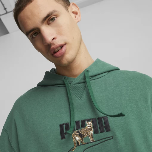 Худі чоловіче Puma DOWNTOWN Graphic Hoodie зеленого кольору