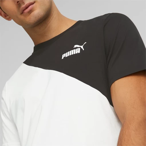 Футболка чоловіча Puma POWER Cat Tee чорно-біло-зеленого кольору