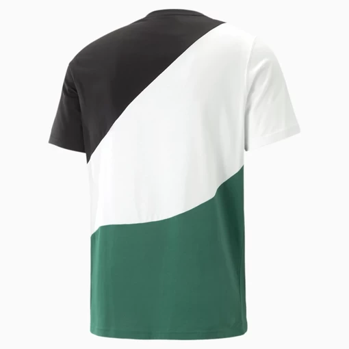 Футболка чоловіча Puma POWER Cat Tee чорно-біло-зеленого кольору