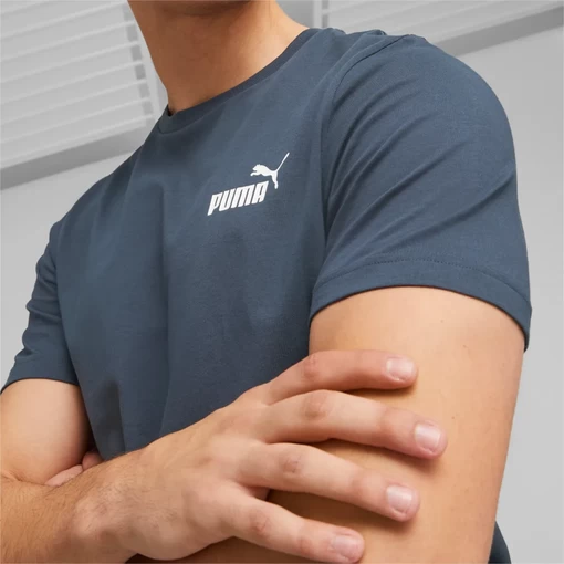 Футболка мужская Puma ESS Small Logo Tee темно-синего цвета