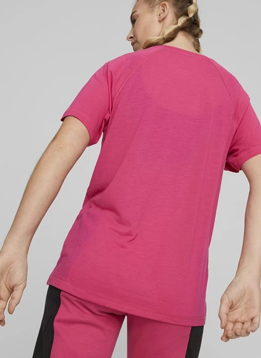 Футболка женская Puma EVOSTRIPE Tee малинового цвета
