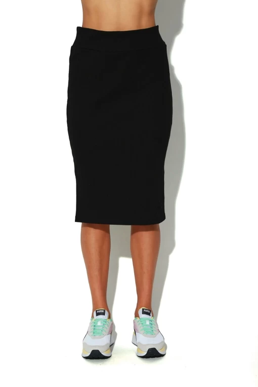 Юбка Classics Ribbed Midi Skirt черного цвета