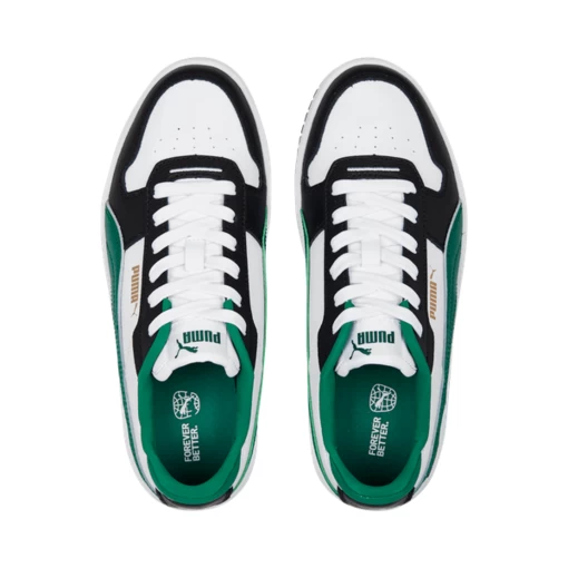 Кеды женские Puma Carina Street бело-черно-зеленого цвета