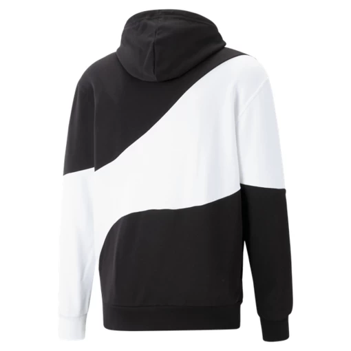 Толстовка мужская Puma POWER Cat Hoodie черно-белого цвета