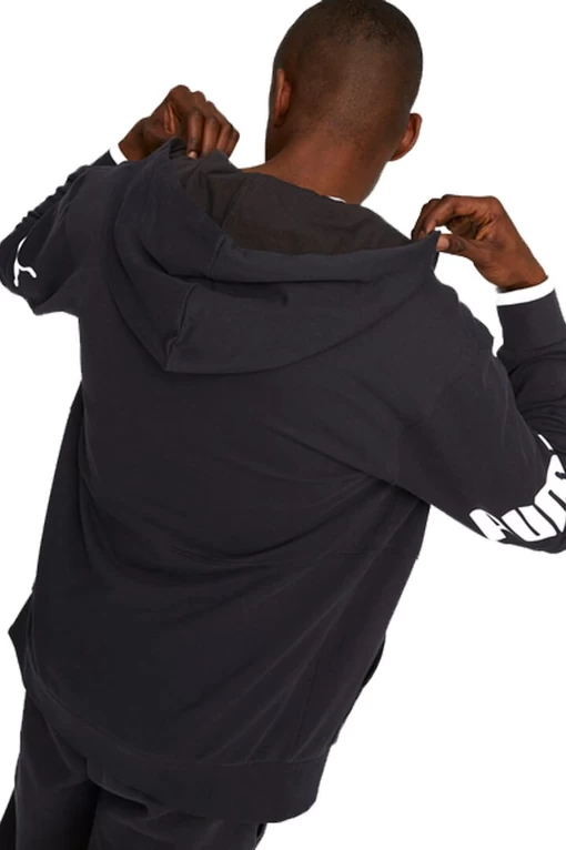 Толстовка мужская Puma POWER Full-Zip Hoodie черного цвета