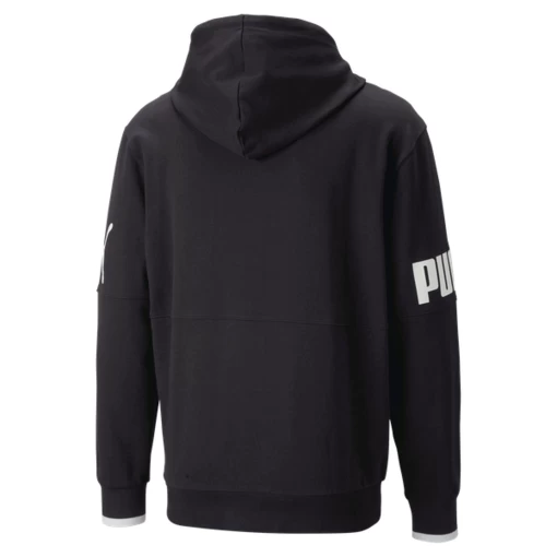 Толстовка мужская Puma POWER Full-Zip Hoodie черного цвета