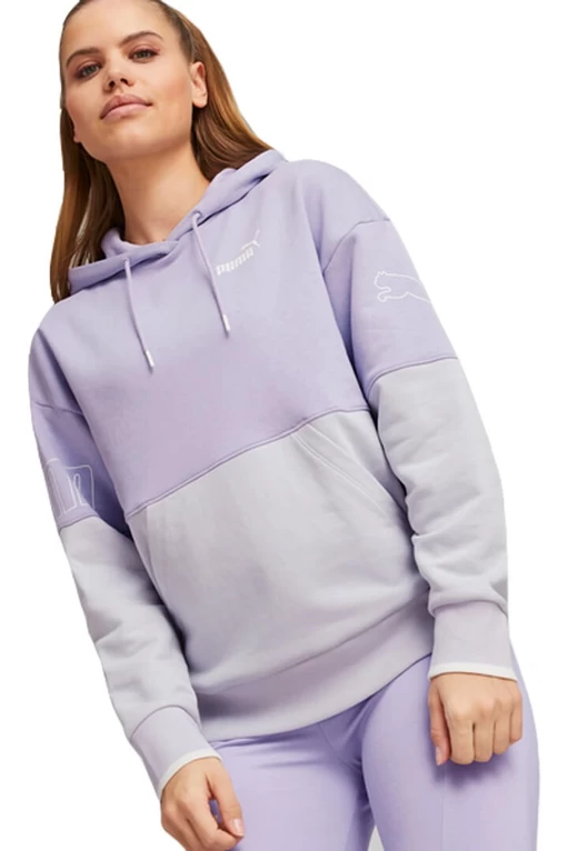 Толстовка жіноча Puma POWER Colorblock Hoodie бузкового кольору
