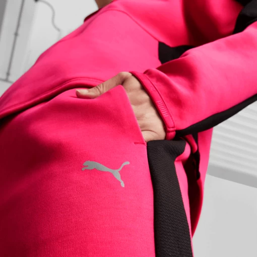 Спортивні штани жіночі Puma EVOSTRIPE High-Waist Pants малинового кольору