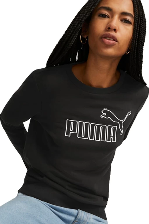 Свитшот женский Puma ESS Elevated Crew черного цвета (67409001)