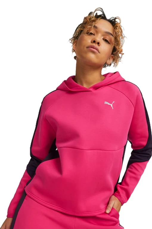 Худи женское Puma EVOSTRIPE Hoodie малинового цвета