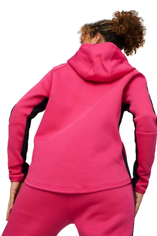 Худи женское Puma EVOSTRIPE Hoodie малинового цвета