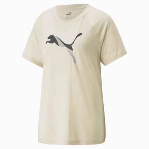 Футболка жіноча Puma EVOSTRIPE Tee молочного кольору