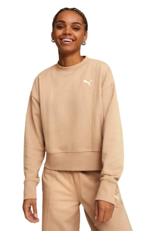 Толстовка женская Puma HER Crew бежевого цвета
