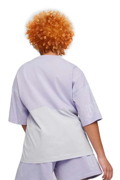 Футболка женская Puma POWER Colorblock Tee сиреневого цвета