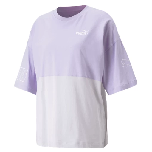 Футболка женская Puma POWER Colorblock Tee сиреневого цвета