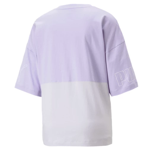 Футболка женская Puma POWER Colorblock Tee сиреневого цвета