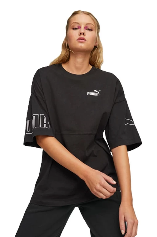 Футболка жіноча Puma POWER Colorblock Tee чорного кольору