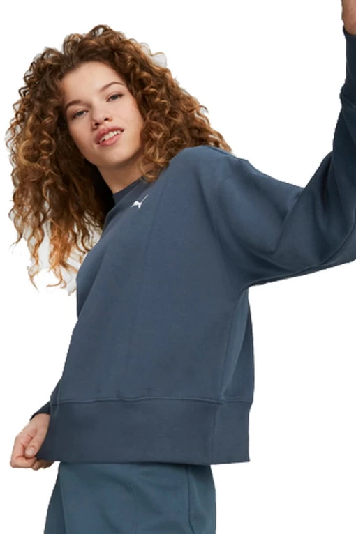 Толстовка жіноча Puma HER Crew темно-синього кольору