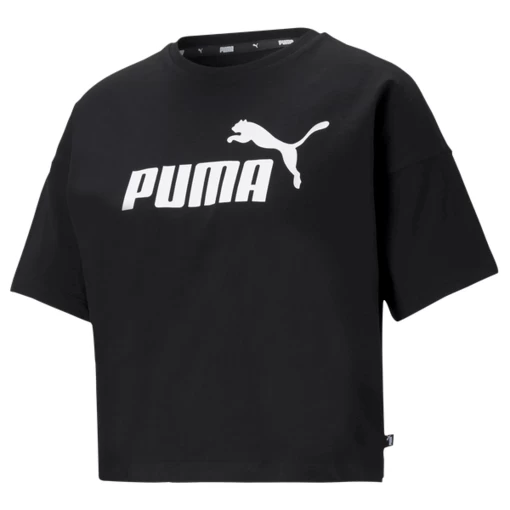 Футболка жіноча Puma ESS Cropped Logo Tee чорного кольору