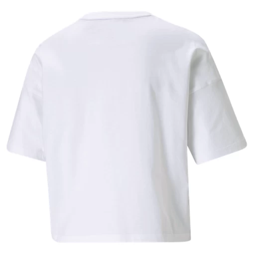 Футболка женская Puma ESS Cropped Logo Tee белого цвета