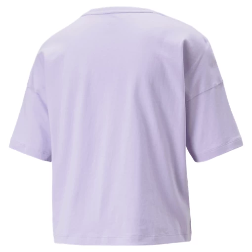 Футболка женская Puma ESS Cropped Logo Tee сиреневого цвета