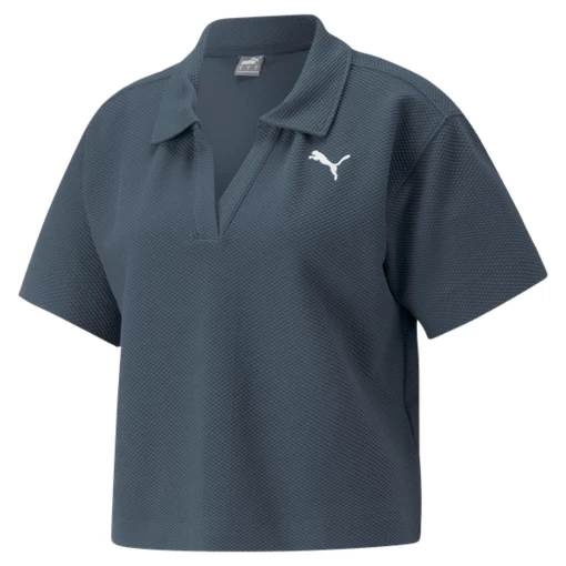 Футболка женская Puma HER Polo Tee темно-синего цвета