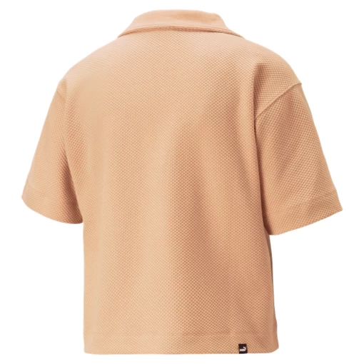 Футболка женская Puma HER Polo Tee светло-коричневого цвета