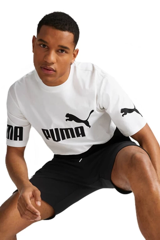 Футболка чоловіча Puma POWER Colorblock Tee білого кольору
