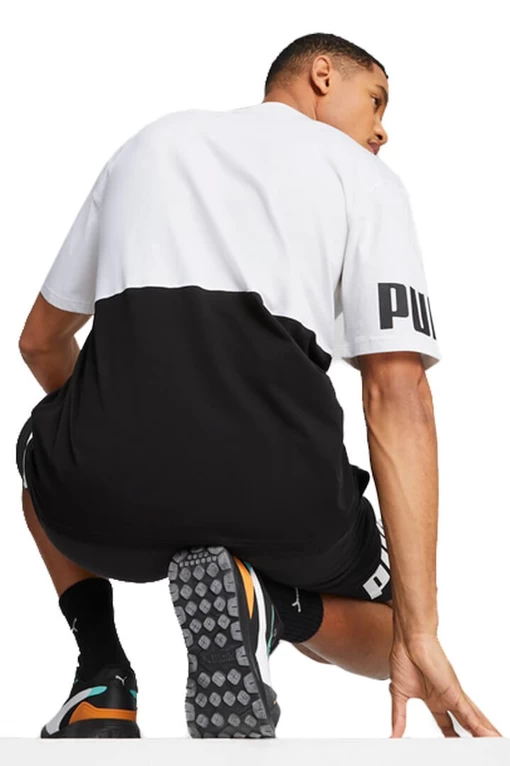 Футболка чоловіча Puma POWER Colorblock Tee білого кольору