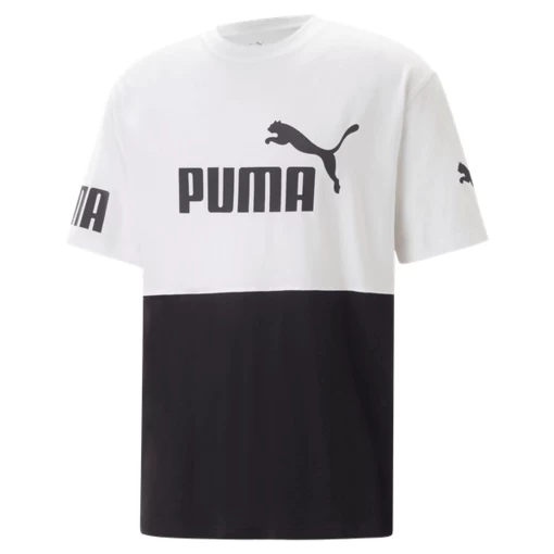 Футболка чоловіча Puma POWER Colorblock Tee білого кольору