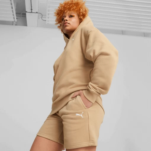 Спортивний костюм жіночий Puma Loungewear Short Suit світло-коричневого кольору