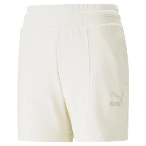 Спортивные шорты женские Puma CLASSICS PINTUCK SHORTS белого цвета