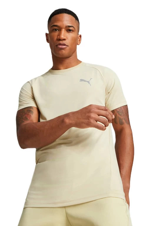 Футболка мужская Puma EVOSTRIPE Tee молочного цвета