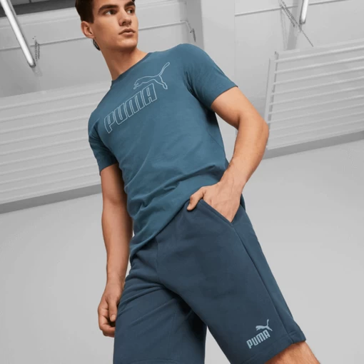 Шорти чоловічі Puma ESS ELEVATED Shorts темно-синього кольору