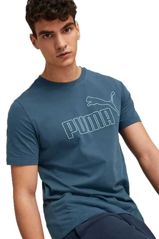 Футболка чоловіча Puma ESS ELEVATED Tee темно-синього кольору