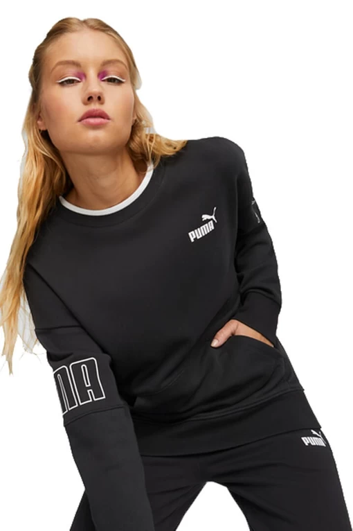 Світшот жіночий Puma Power Colorblock Crew чорного кольору