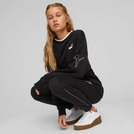Світшот жіночий Puma Power Colorblock Crew чорного кольору