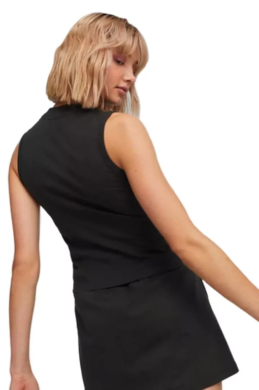 Майка женская Puma ESS Slim Logo Tank черного цвета
