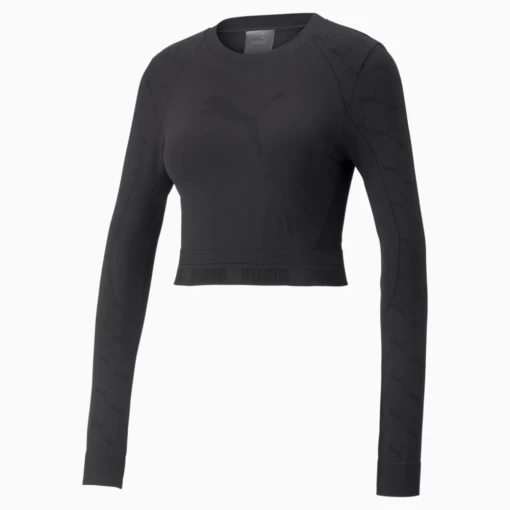 Футболка женская Puma EVOKNIT Longsleeve Tee черного цвета