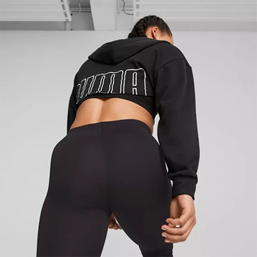 Свитшот женский Puma Fit Move Crop Hoodie черного цвета 52386801