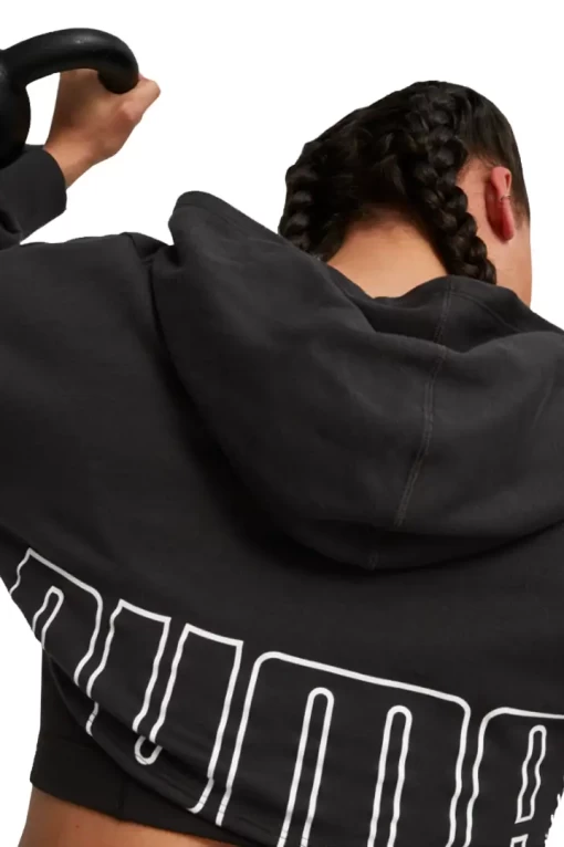 Свитшот женский Puma Fit Move Crop Hoodie черного цвета 52386801