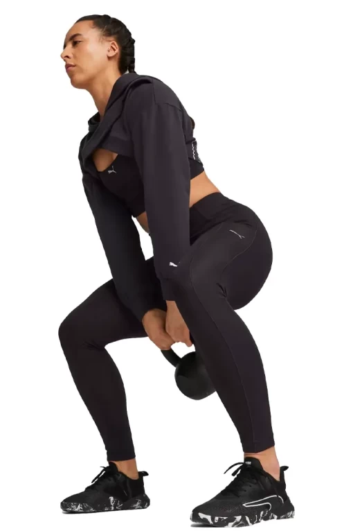 Свитшот женский Puma Fit Move Crop Hoodie черного цвета 52386801