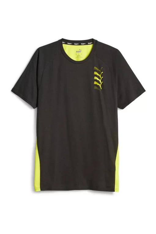 Футболка чоловіча Puma Fit Triblend Tee чорно-жовтого кольору 52441540