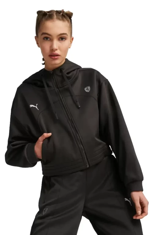 Куртка женская Puma Ferrari Style HD Swt Jkt Wmn черного цвета 62099201