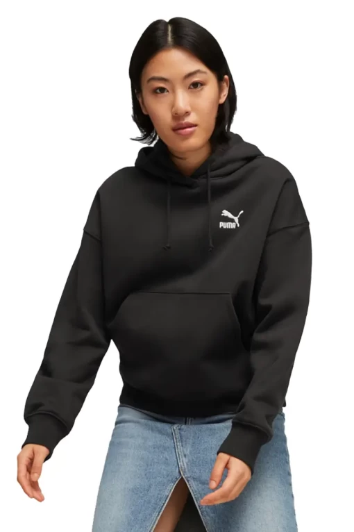 Худи женское Puma Classics Oversized Hoodie черного цвета 62140701