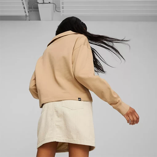 Худи женское Puma Her High-Neck Half-Zip песочного цвета