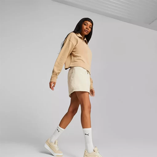 Худи женское Puma Her High-Neck Half-Zip песочного цвета